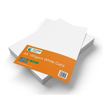 Image of A5 White Card, 160gsm, Craft Printer, Copier, Arts &amp; Crafts, School, Office, Card Making, Printing, 500 Sheets, Prestige Paper