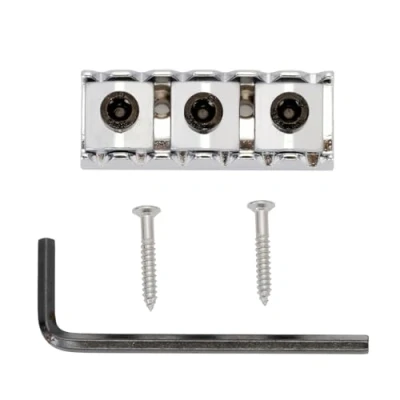 Image of Pxyelec 1X Chrome 42mm Electric Guitar Locking Nut for Floyd Rose Tremolo Bridge