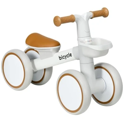 Image of AIYAPLAY Kids Balance Bike for 1 3 Years Old, No Pedal Toddler with Adjustable Seat, Silent Wheels, Training Boys and Girls, Brown