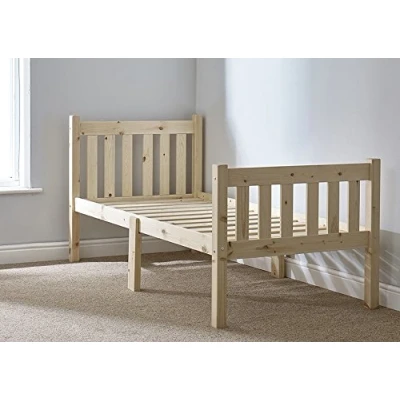 Image of Strictly Beds and Bunks Athens Pine Bed Frame including Sprung Mattress (20cm), 2ft 6 Single