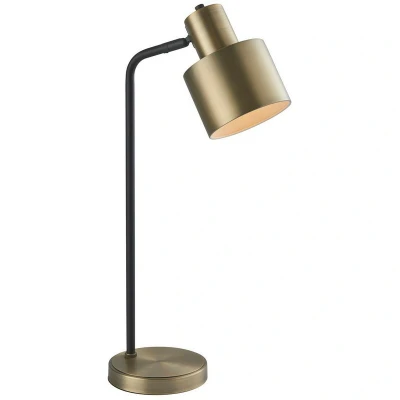 Image of Mayfield Task Table Lamp Matt Antique Brass Plate, Black