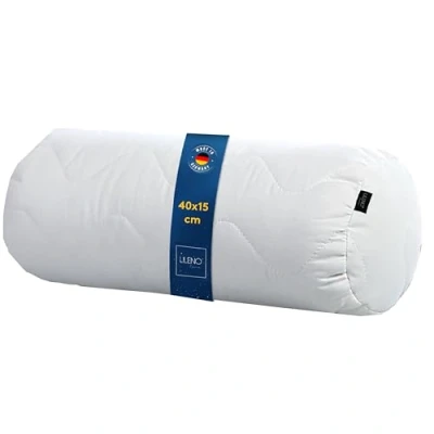 Image of LILENO HOME Neck Bolster 15 x 40 cm Set of 2 Quilted Pillow Suitable for Allergy Sufferers Polyester Cushion Roll as Couch Cushion, Sofa or Cocktail