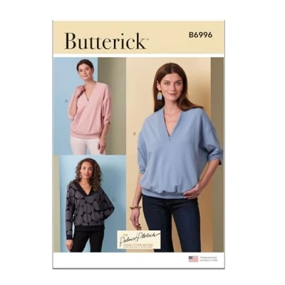 Image of BUTTERICK Paper Pattern B6996K5 Misses&#039; Knit Tops by Palmer/Pletsch K5 (8 10 12 14 16)