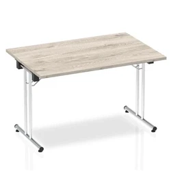 Image of Impulse 1200mm Folding Rectangular Table Grey Oak Top