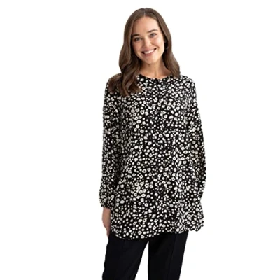 Image of DeFacto Women&#039;s Z3542AZ Tunic Shirt, Black, S