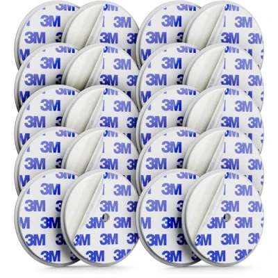 Image of deleyCON 10 Piece Magnetic Holder for Smoke Detectors Fire Self Adhesive Surface and Drill Hole 65mm Diameter
