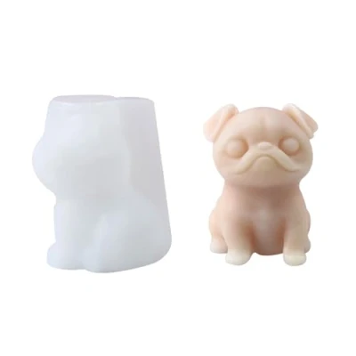 Image of Meiliyizu dog Shaped Silicone Mould, Candle Molds Epoxy Resin for Soap Plaster Decorations, Molds, Peking