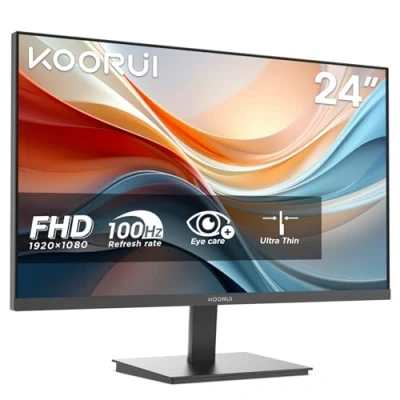 Image of KOORUI E2412F 24 Inch FHD Monitor, Gaming 100Hz, VA Computer Monitors, 1080P Pc Screen, Adaptive Sync, 5ms, VESA 100x100mm, Eye Care, HDMI, VGA