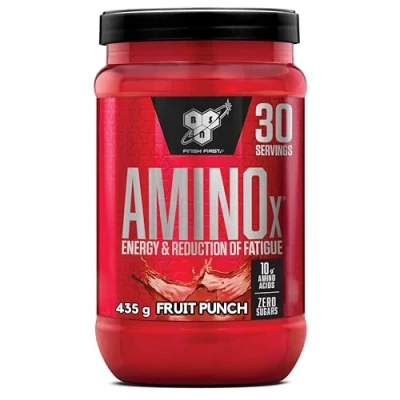 Image of BSN Nutrition Amino X Supplement with Vitamin D, B6 and Acids, Fruit Punch Flavour, 30 Servings, 435 g
