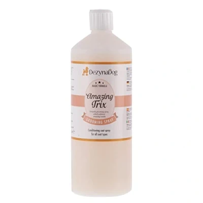 Image of DezynaDog Magic Formula Amazing Trix Dog Spray Detangling Conditioning Coat for Dogs Adds Condition to Dog&#039;s Detangles &amp; Dematts Prevents Breakage in Coat, 1 Litre