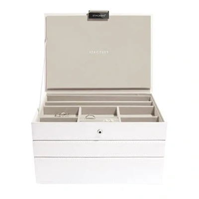 Image of Stackers White Classic Medium Jewellery Box, Set of 3