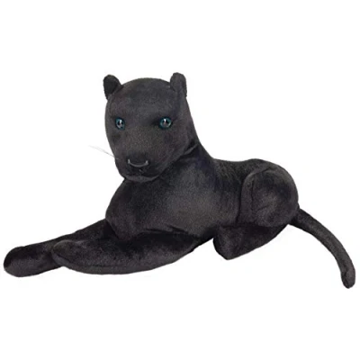 Image of BRUBAKER Dark Panther Soft Toy 18 inches (45 cm) Lying Plush Cuddly Big Cat Black