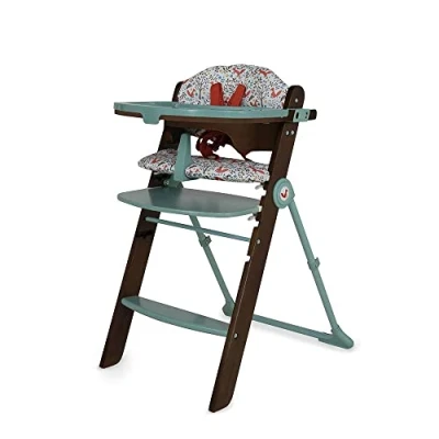Image of Cosatto Wooden Waffle Highchair 6 Months 100kg, Multi Height Seat, Foldable, Self Standing, Adjustable Footrest, Removeable &amp; Washable Tray Seat Pads (Foxford Hall)