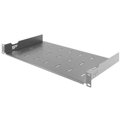 Image of Stalflex Server Rack Shelf 19 inch 1U 250mm Made of Metal Universal Vented Mount Cantilever Tray compatible with Network Cabinet and Rails