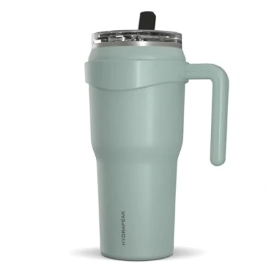 Image of Hydrapeak Roadster 40oz Tumbler With Handle and Straw Lid, Convenient 2 in 1 Lid Straw, (Pale Sage)