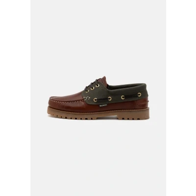 Image of Barbour Boat shoes, Men&#039;s, Size: 7, Mahogany Leather and textile
