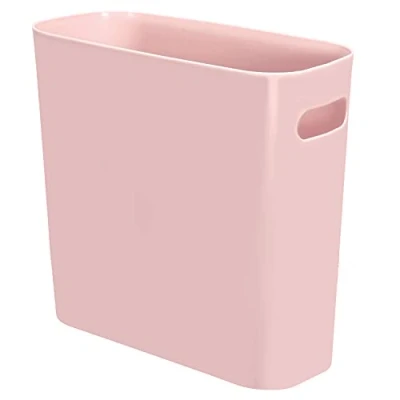 Image of Youngever 5.5L Slim Trash Can, Re usable Plastic Garbage Container Bin, Small Bin with Handles for Home Office, Living Room, Study Kitchen, Bathroom (Pink)