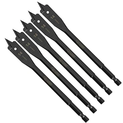 Image of 5 x SabreCut SCRIW14_5 14mm 152mm Impact Rated Flat Wood Spade Bits Compatible with Bosch Dewalt Makita Milwaukee and Many Others