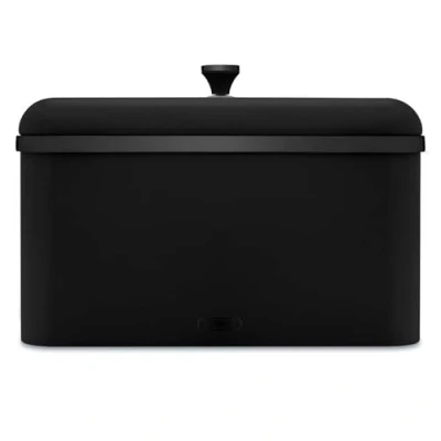 Image of Tower T826136BLK Sera Bread Bin Black and Smoked Trim, Stainless Steel