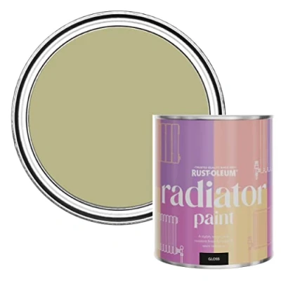 Image of Rust Oleum Green Heat Resistant Radiator Paint in Gloss Finish Sage 750ml