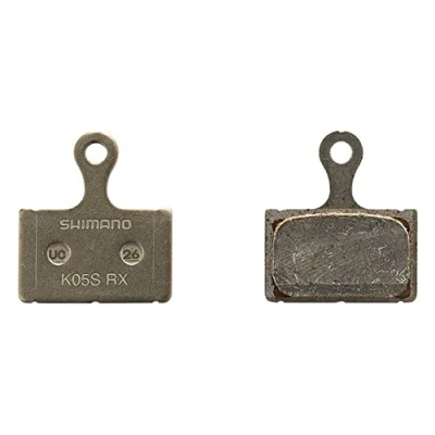 Image of SHIMANO K05S RX disc pads and spring, steel back, resin,Black