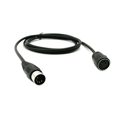 Image of SinLoon MIDI 5PIN DIN Extension Cable 4.9FT 5 Pin Male to Female Cord for Keyboard Electric Piano Synthesizer Guitar 1.5M