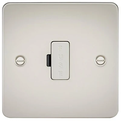 Image of KnightsBridge Flat Plate 13A fused spur unit pearl