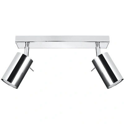Image of SOLLUX LIGHTING Round downlight, chrome, 2 bulb
