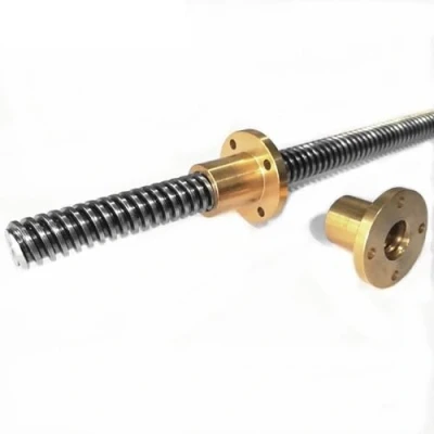 Image of Stainless Steel Threaded Screw Rod,Lead Thread,1pcs 3D Printer Trapezoidal Rod T10 Lead Thread 10mm, Pitch 2mm 4mm Length 100 650mm With Nut(100mm)