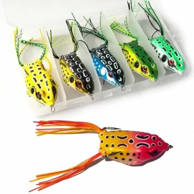 Image of 6pcs Topwater Frog Lure Ray Fishing Crankbait Lures Artificial Soft Bait 5.5CM 8G Tube