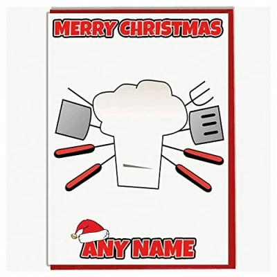 Image of AK Giftshop Personalised BBQ Themed Christmas Card