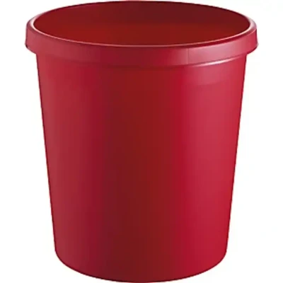 Image of Helit H6105825 Waste Paper Bin Diameter 310 mm Height 320 18 L Capacity Red