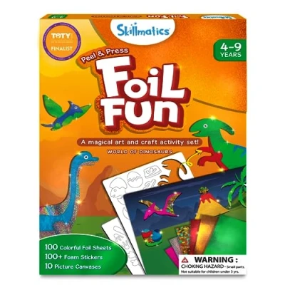 Image of Skillmatics Art &amp; Craft Activity Foil Fun Dinosaurs, No Mess for Kids, Kits Supplies, DIY Creative Activity, Christmas Gifts Boys Girls Ages 4, 5, 6, 7, 8, 9, Travel Toys