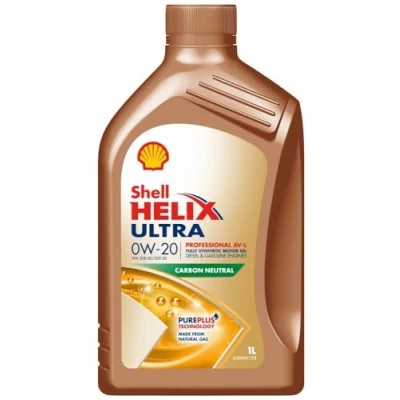 Image of Shell Ultra Professional AV L, 0W 20 Fully Synthetic Motor Oil, For Diesel and Gasoline Engines, 1 L