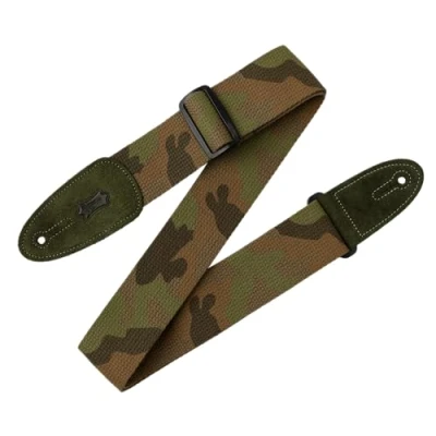 Image of Levy&#039;s MC8 CAM 2 inch Cotton with Leather Ends Camo