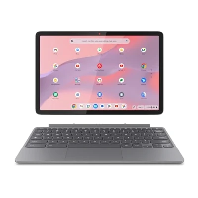 Image of Lenovo IdeaPad Chromebook Duet 11 Inch FHD+ 1200p Laptop MediaTek Kompanio 838 4GB RAM 128GB eMMC Chrome OS Luna Grey USI Pen 2 Folio Stand + Keyboard