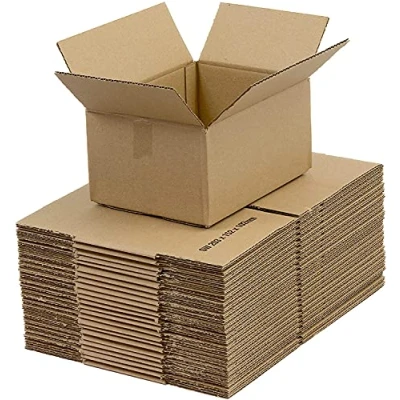 Image of indigo® Premium SMALL Corrugated Single Wall Cardboard Boxes (6x6x7&quot; (152 x 152 178mm), Pack of 50)