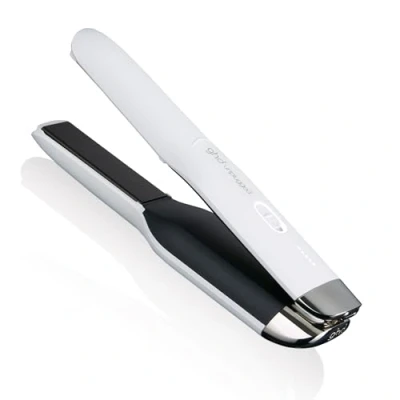 Image of ghd Unplugged Cordless Hair Styler in White On The Go Portable Travel Straightener, Top Up Tool