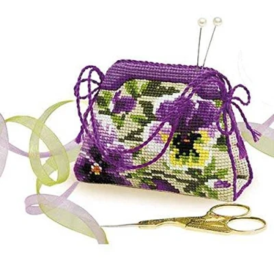 Image of RIOLIS Cross Stitch Kit 1039 Pansy Pincushion