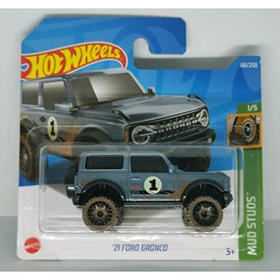 Image of Hot Wheels 2022 21 Ford Bronco Metallic Blue 68/250 (Short Card) HCT70