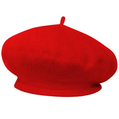 Image of TRIXES French Beret Fancy Dress Theme Hat One Size Colour Red