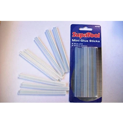 Image of SupaTool Mini Glue Sticks, Pack of 8, 8mm x 100mm, For Gun