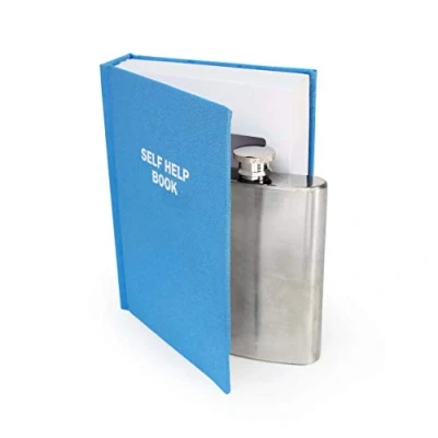 Image of Suck UK Hip Flask Secret In Book Flasks for Men &amp; Groomsmen Gifts Alcohol Containers to Smuggle Your Booze Festival Drinks Smuggler