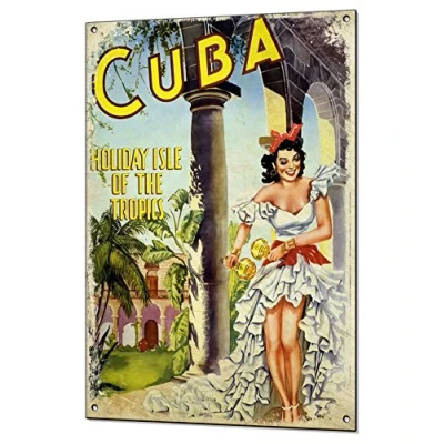Image of Beenanas Cuba Travel Vintage Metal Sign Retro Tin Holiday Plaque Advert