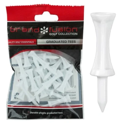 Image of Graduated Tees Unisex The Golfers Club White Plastic (2 Inch X 25) Golf Tee, White, 31mm EU