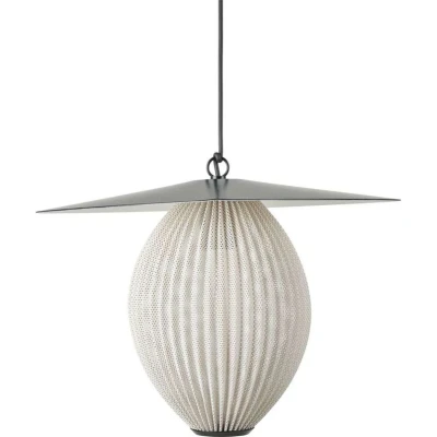 Image of GUBI Satellite outdoor hanging light, 57x36 cm, black/cream white