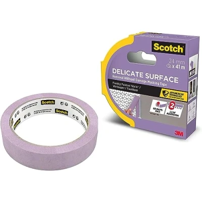 Image of ScotchBlue Delicate Surface Advanced Masking Tape, 24 mm x 41 m, Super sharp Paint Lines, For Painting and Decorating Indoor, Painters Tape Wallpaper Furniture