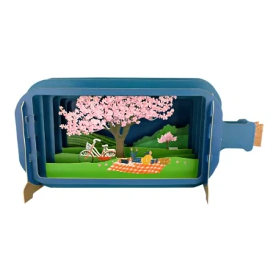 Image of Message in A Bottle Blossom Pop Up Any Occasion Greeting Card by Alljoy Cards MIB173
