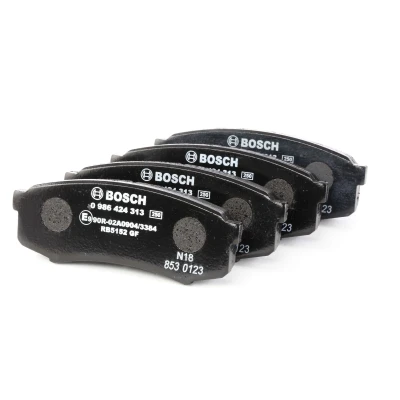 Image of 7487D606, 90R010053001 Brake pad set BOSCH 0 986 424 313 Low Metallic with mounting manual TOYOTA: Land Cruiser Prado 150, 120