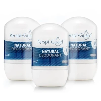 Image of Perspi Guard Natural Deodorant Aluminium Free Roll On with Long Lasting Odour Protection and Aloe Vera Alcohol Paraben Vegan for Women Men 50 ml Triple Pack
